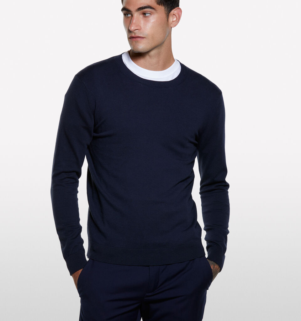 Μπλούζα μπλε σκούρο με λαιμόκοψη - μπλούζες με λαιμόκοψη ανδρικές - Σκουρο Μπλε | Sisley image number 3